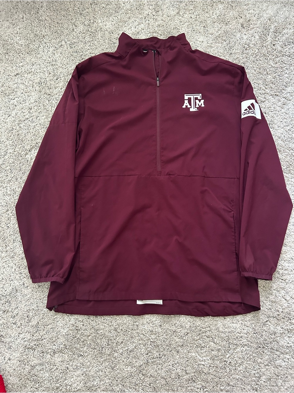 Adidas Texas A&M Maroon Quarter-Zip Pullover Jacket